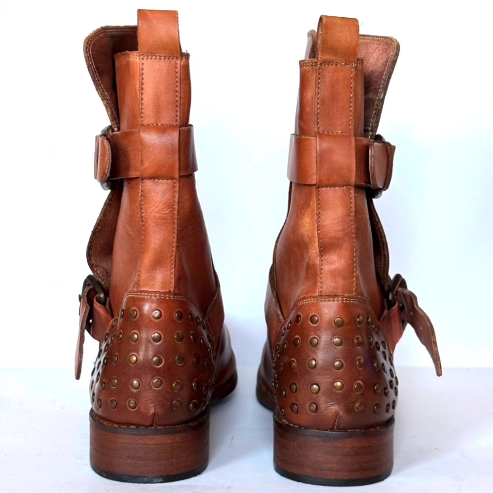 Vintage Foundry Co. Sherry Boots Brown Size 7 Women's leather biker moto - Picture 3 of 8